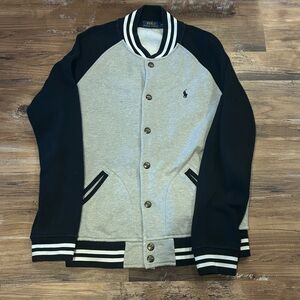 Polo Ralph Lauren Varsity Style Fleece Snap On Jacket Medium